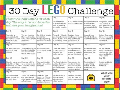 Image of Get creative with the 30 day Lego challenge!